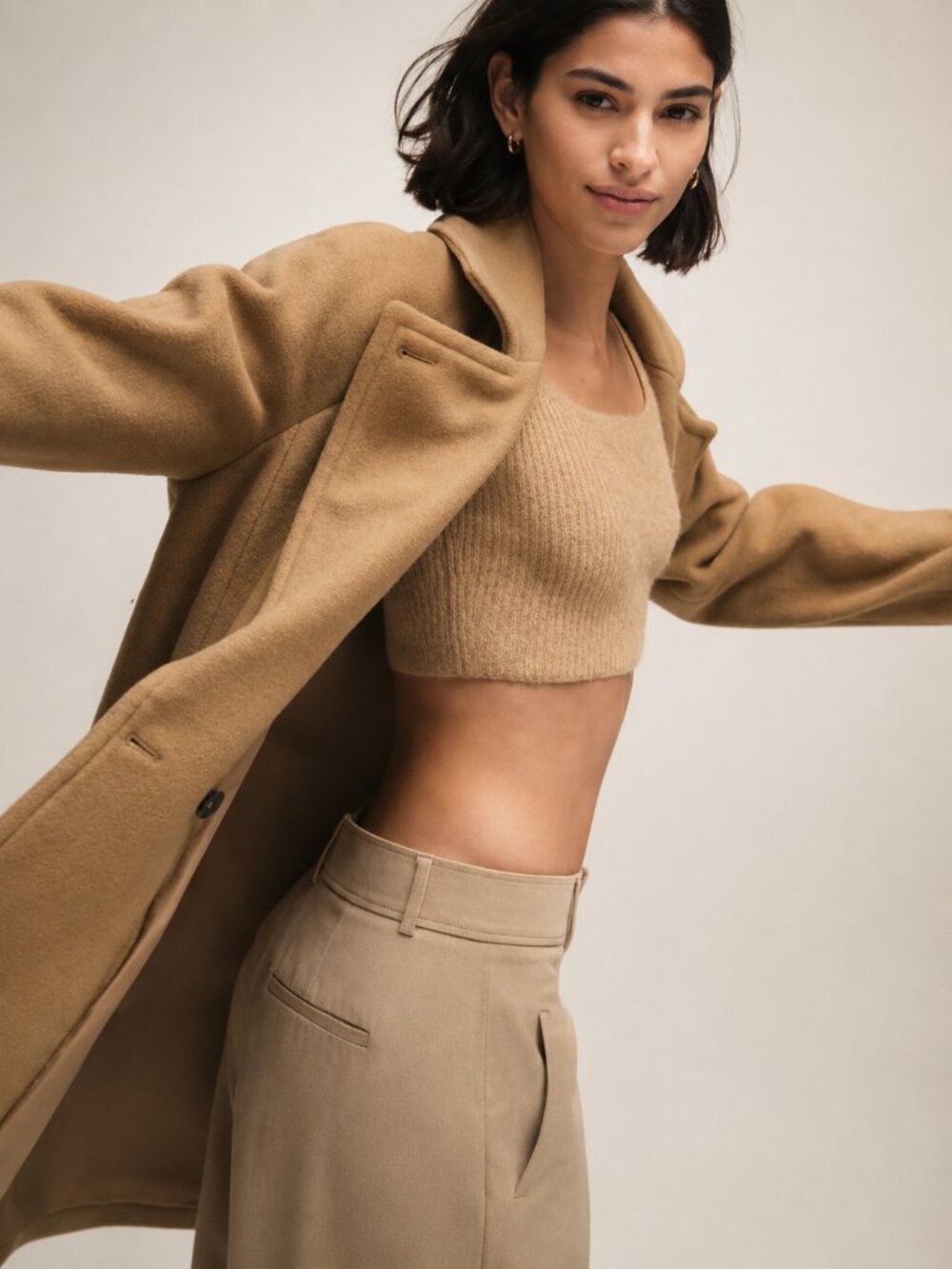 Everlane The Cozy-Stretch Tank Camel Wool Yak Blend Knit Top Size M NWT